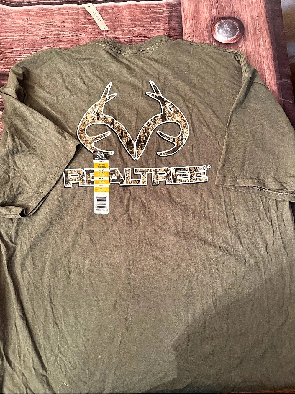 Realtree Antler Logo Graphic Tee Men's Green Tee 3XL